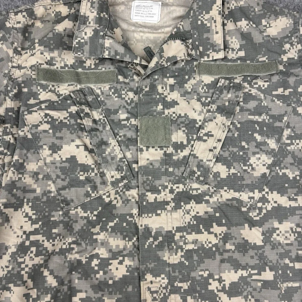 Army Combat Jacket Small Regular Tactical Full Zip Uniform‎ Digital Camo Ripstop